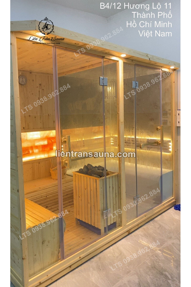 HOÀN THIỆN, BÀN GIAO BỘ ĐÔI PHÒNG XÔNG HƠI KHÔ VÀ ƯỚT (3.2m x 1.4m x 2m) CHO ANH DƯƠNG Ở HUYỆN BÌNH CHÁNH, TP.HCM