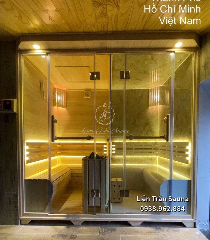 Lắp đặt, bàn giao Bộ đôi phòng xông hơi Khô và Ướt ( 2.1m x 1.3m x 2m) cho khách hàng Quận Bình Thạnh