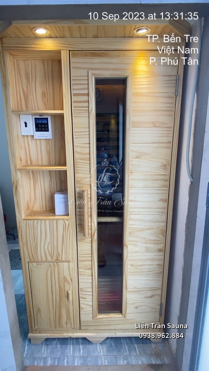 Bàn giao Phòng xông hơi Hồng Ngoại (1m x 1m x 2m) cho anh Toàn ở Bến Tre